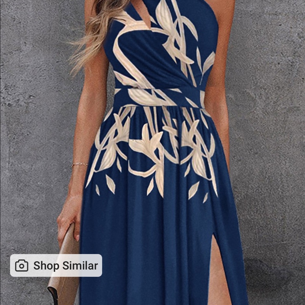 Long maxi dress one shoulder - Picture 2 of 4